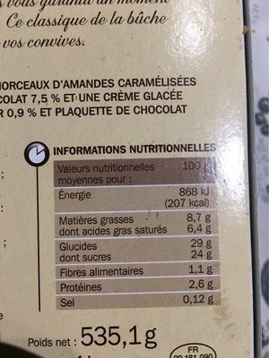 Buche glacee Trofic Facon dame blanche