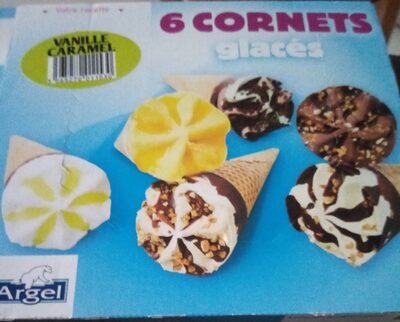 6 cones glacés vanille caramel