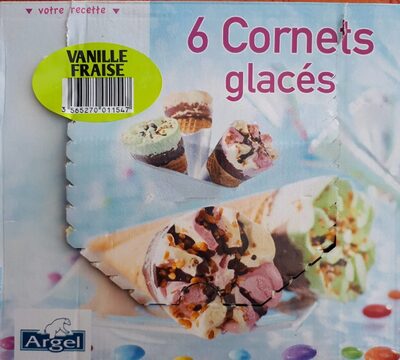 6 cornets glacés vanille fraise