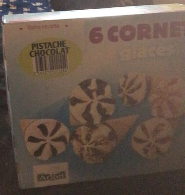 6 cornets glacés pistache chocolat