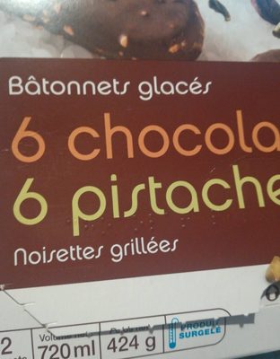 Bâtonnets glacés 6 chocolats 6 pistaches
