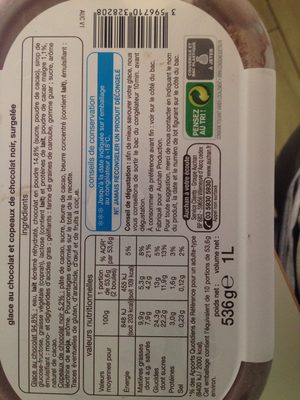 Glace chocolat copeaux de chocolat