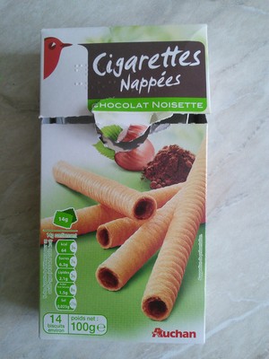 Cigarettes nappées chocolat noisette