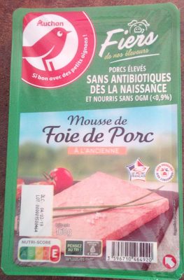 Mousse de foie à l'ancienne fabriquée à partir de porcs élevés sans antibiotiques dès la naissance nourris sans OGM (<0.9%)