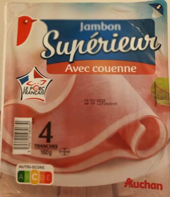 Jambon cuit supérieur avec couenne
