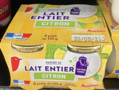 Yaourts au lait entier, sucré, au citron