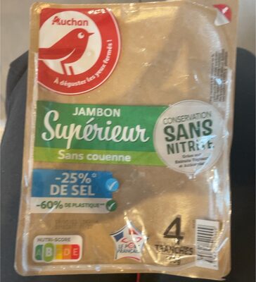 Jambon supérieur sans couenne, sans nitrite