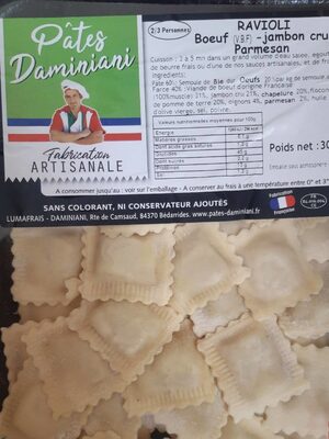 Ravioli bœuf jambon cru parmesan