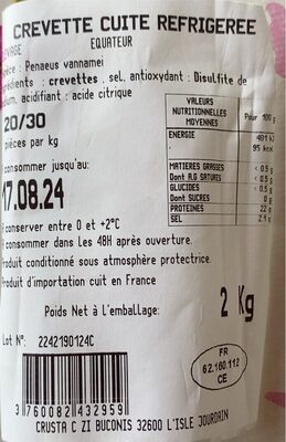 Crevette cuite réfrigérée