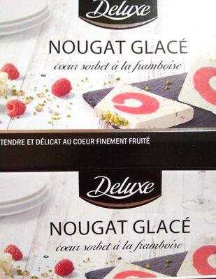 Nougat glacé coeur sorbet à la framboise
